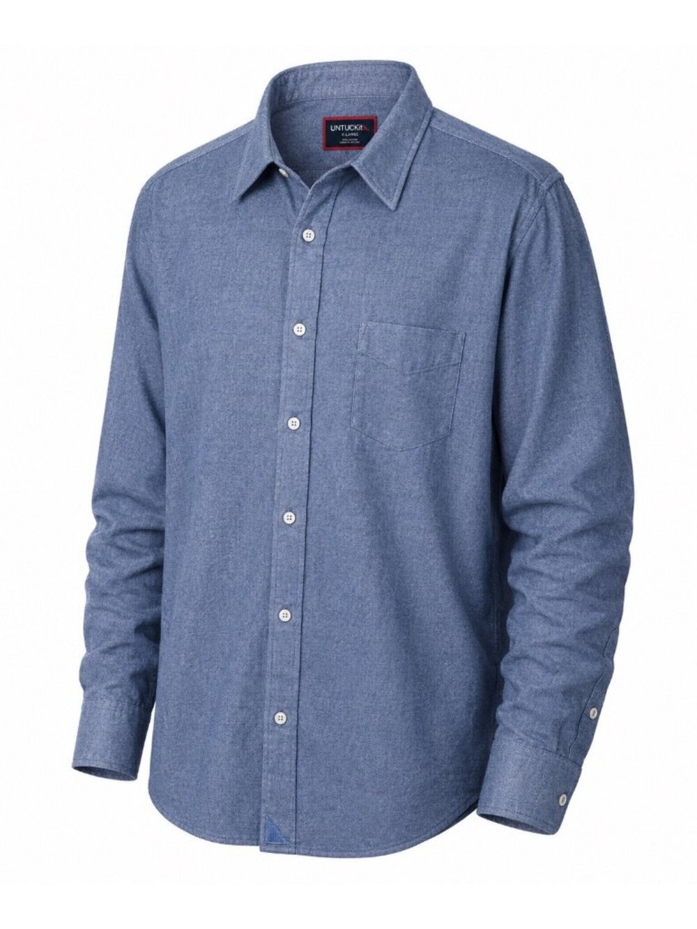 UNTUCKit Sherwood Shirt Mens XL Blue Heather Button Up 100% Cotton Regular Fit